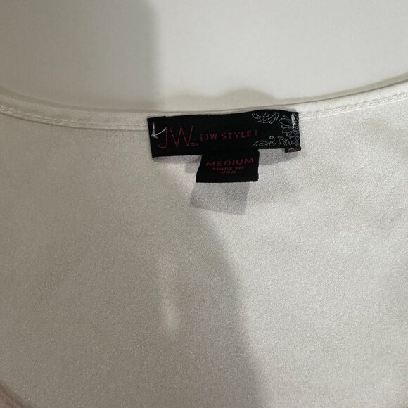 JW Style Colorful Colorblock Women's Short Sleeve Shirt Size M - Picture 2 of 4